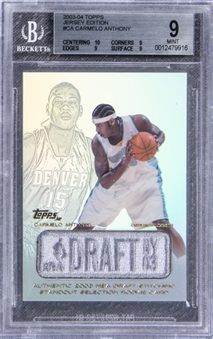 2003-04 Topps Jersey Edition #CA Carmelo Anthony Rookie Card - BGS MINT 9 